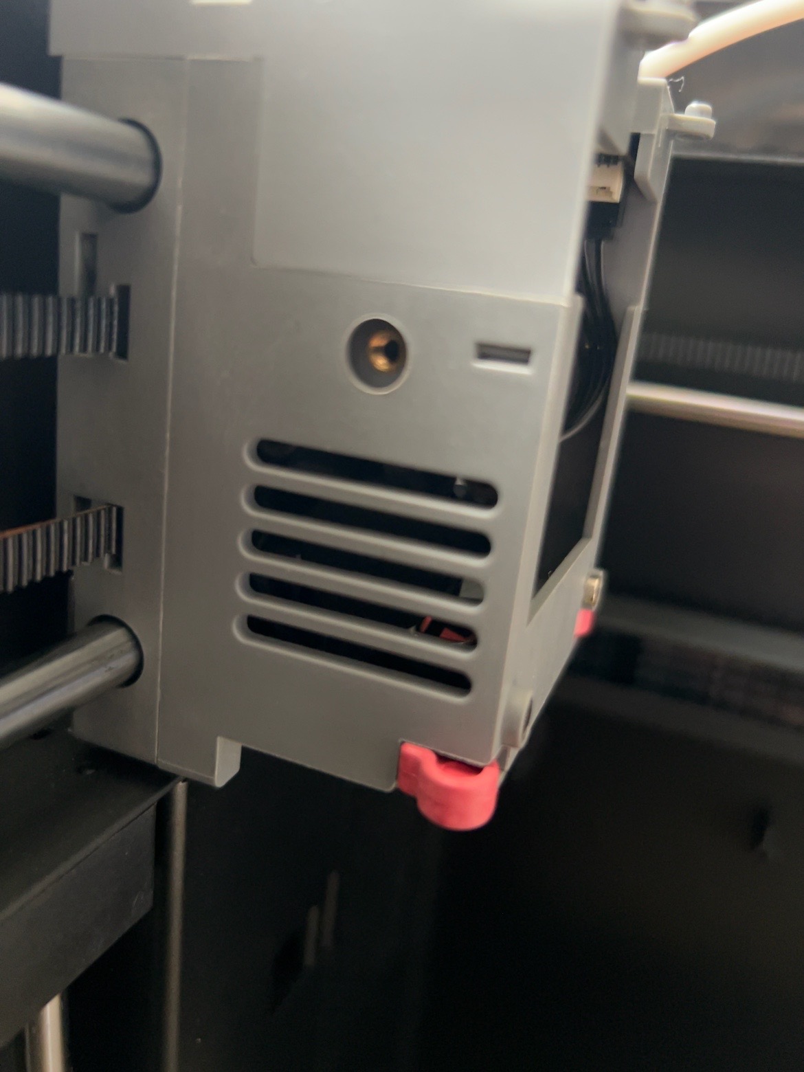 The printhead during inspection, with the feeding gears still enclosed.
